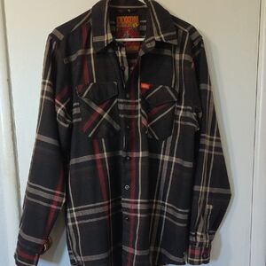 DIXXON Black and Red Plaid Casual Button Down Shirt